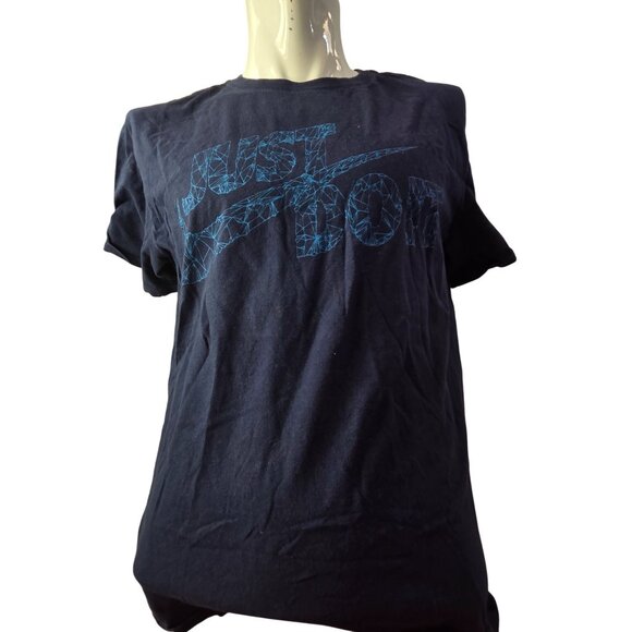 Nike Mens "Just Do It" Graphic Tee * Large *Blue With Geometric Text Design*EUC - Picture 5 of 6